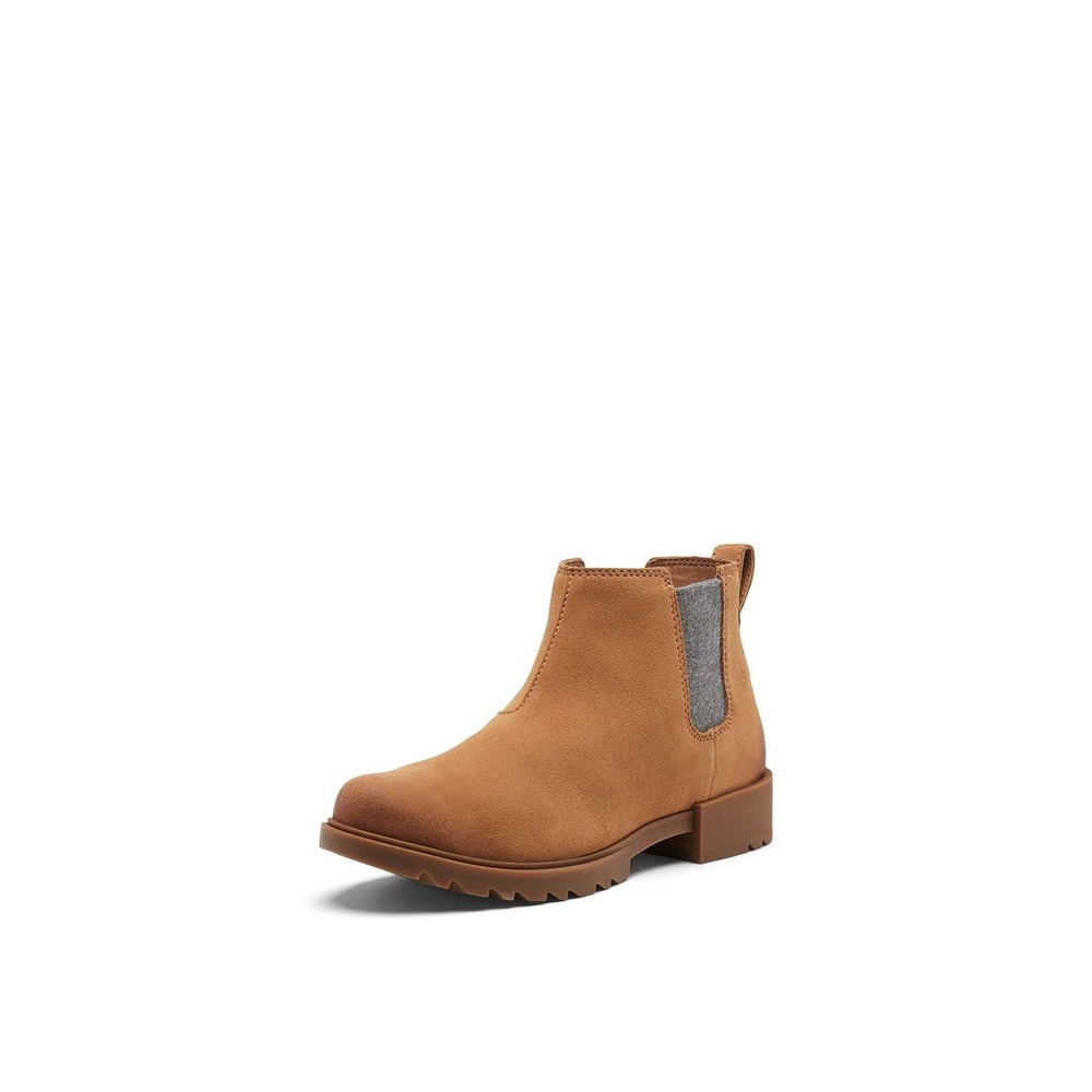 Sorel Women's Emelie II Chelsea Waterproof Boot - Tawny Buff, Gum, US 8.5
